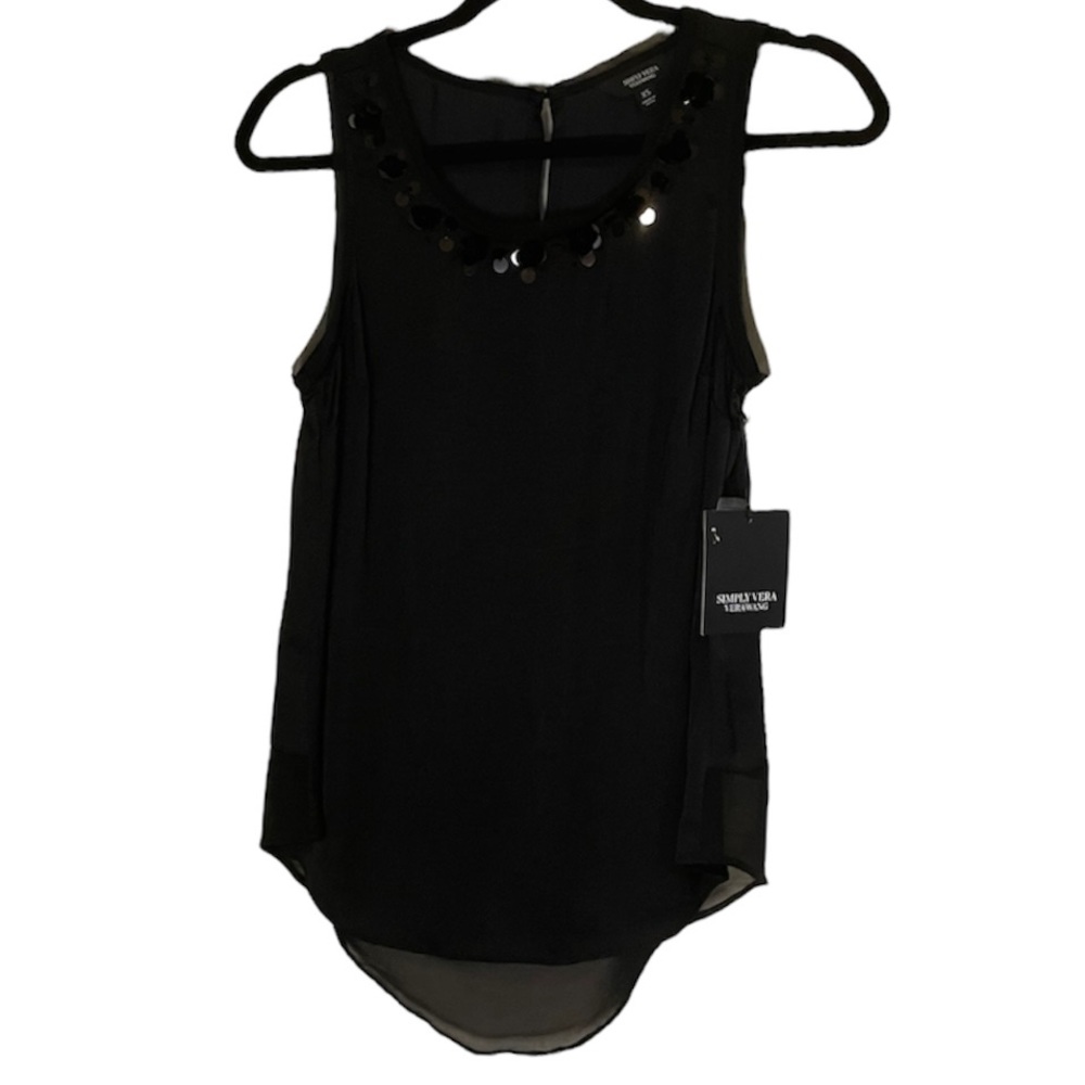 NWT Simply Vera Wang Sequin Tank Top Blouse